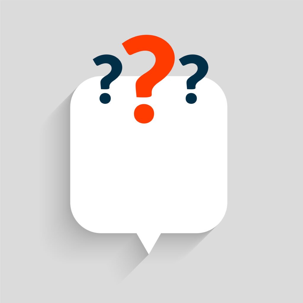 question mark sign for queries and FAQS with chat bubble